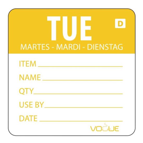 2 Inch Vogue Dissolvable Orange Tuesday Labels URO GH352 2 Inch Vogue Dissolvable Orange Tuesday Labels URO GH352