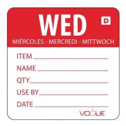 Vogue Dissolvable Day of the Week Labels Wednesday (Pack of 250) Vogue Dissolvable Day of the Week Labels Wednesday (Pack of 250)