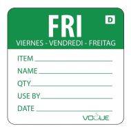 Vogue Dissolvable Day of the Week Labels Friday (Pack of 250)
