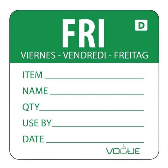 2 Inch Vogue Dissolvable Green Friday Labels URO GH355