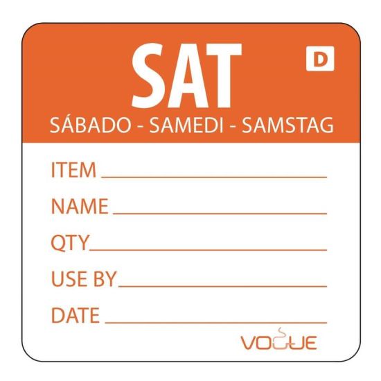 2 Inch Vogue Dissolvable Red Saturday Labels URO GH356 2 Inch Vogue Dissolvable Red Saturday Labels URO GH356