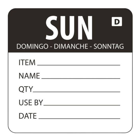 2 Inch Vogue Dissolvable Black Sunday Labels URO GH357 2 Inch Vogue Dissolvable Black Sunday Labels URO GH357
