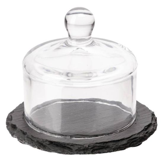 APS Slate Butter Dish Glass Cloche URO GH408