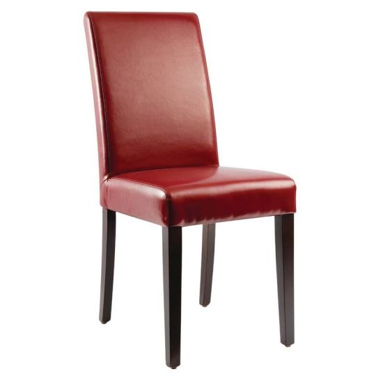 Bolero Faux Leather Dining Chairs Red (Pack Of 2) URO GH443 Bolero Faux Leather Dining Chairs Red (Pack Of 2) URO GH443
