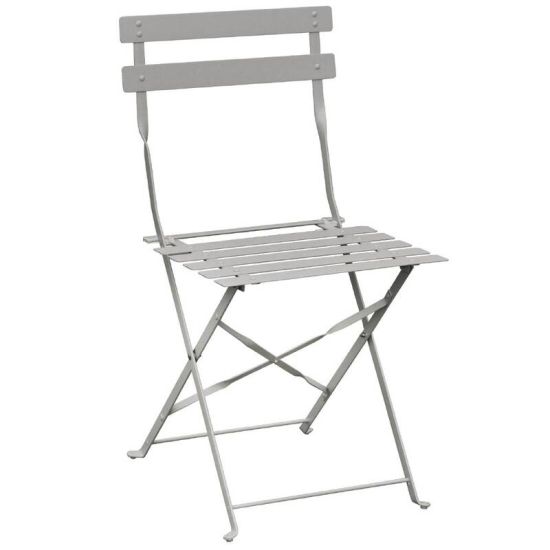 Bolero Pavement Style Steel Chairs Grey (Pack Of 2) URO GH551 Bolero Pavement Style Steel Chairs Grey (Pack Of 2) URO GH551