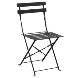 Bolero Black Pavement Style Steel Folding Chairs (Pack of 2) Bolero Black Pavement Style Steel Folding Chairs (Pack of 2)