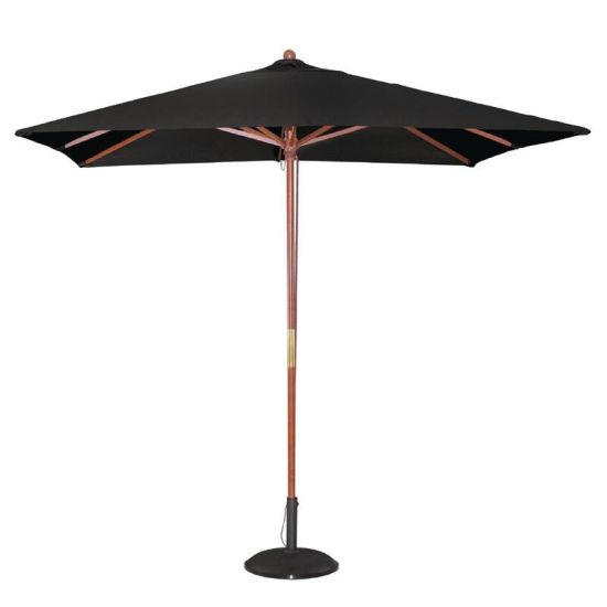 Bolero Square Double Pulley Parasol 2.5m Wide Black URO GH990