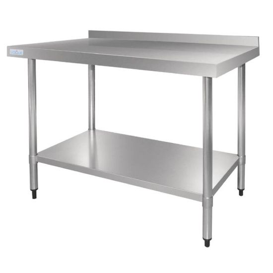 Vogue Stainless Steel Table With Upstand 600mm URO GJ505 Vogue Stainless Steel Table With Upstand 600mm URO GJ505