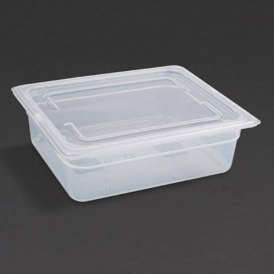 Vogue Polypropylene 1/2 Gastronorm Container With Lid 100mm URO GJ515