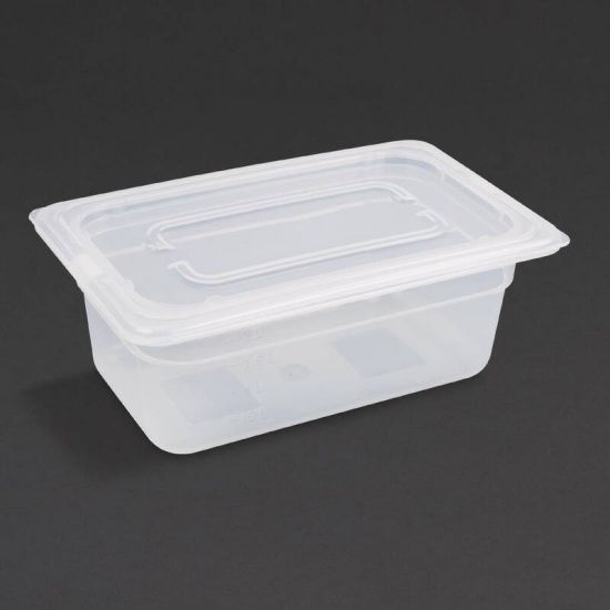 Vogue Polypropylene 1/4 Gastronorm Container With Lid 100mm URO GJ523