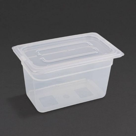 Vogue Polypropylene 1/4 Gastronorm Container With Lid 150mm URO GJ524