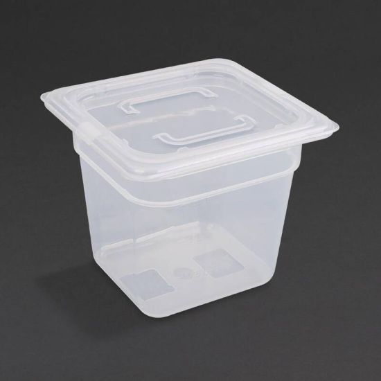 Vogue Polypropylene 1/6 Gastronorm Container With Lid 150mm URO GJ527