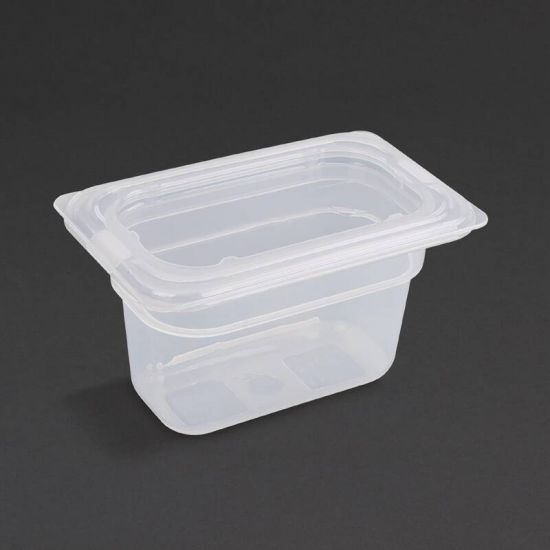 Vogue Polypropylene 1/9 Gastronorm Container With Lid 100mm URO GJ529