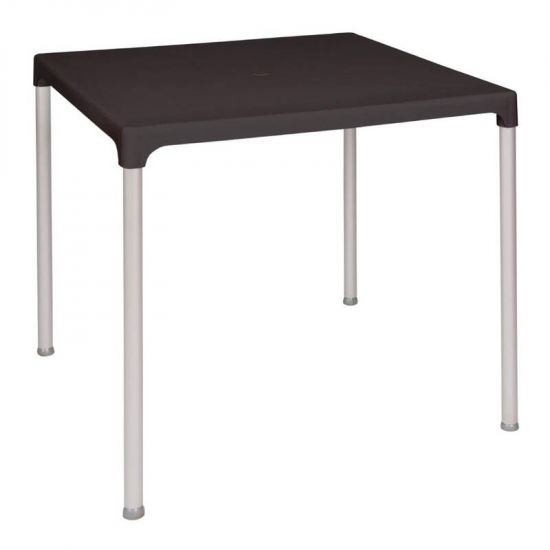Bolero Black Square Table With Aluminium Legs 750mm URO GJ970