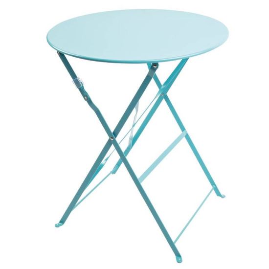 Bolero Seaside Blue Pavement Style Steel Table 595mm URO GK983 Bolero Seaside Blue Pavement Style Steel Table 595mm URO GK983