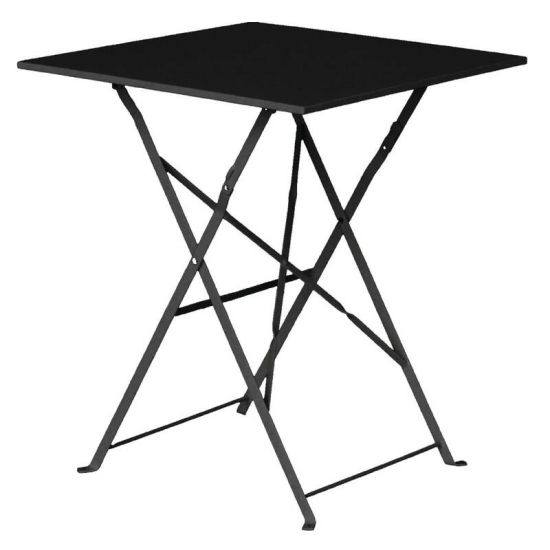 Bolero Black Pavement Style Steel Table Square 600mm URO GK989 Bolero Black Pavement Style Steel Table Square 600mm URO GK989