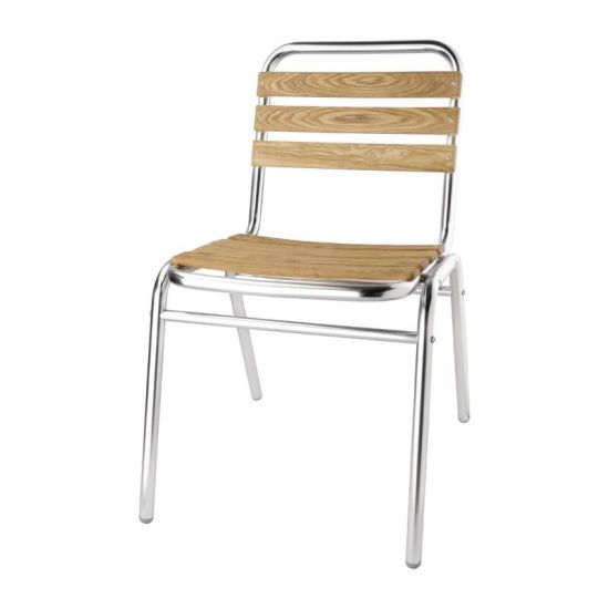 Bolero Aluminium And Ash Bistro Sidechair (Pack Of 4) URO GK997 Bolero Aluminium And Ash Bistro Sidechair (Pack Of 4) URO GK997