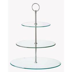 Glass Three Tiered Afternoon Tea Cake Stand
