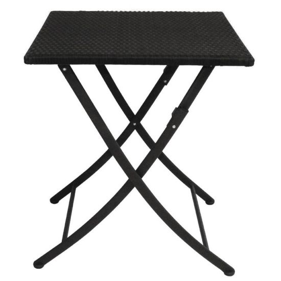 Bolero PE Wicker Folding Table Square 600mm URO GL302 Bolero PE Wicker Folding Table Square 600mm URO GL302