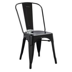 Bolero Bistro Steel Side Chair Black (Pack of 4) Bolero Bistro Steel Side Chair Black (Pack of 4)