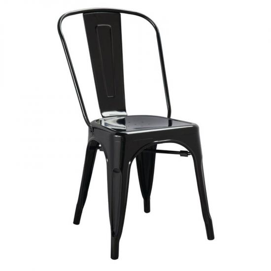 Bolero Bistro Side Chairs Steel Black (Pack Of 4) URO GL331
