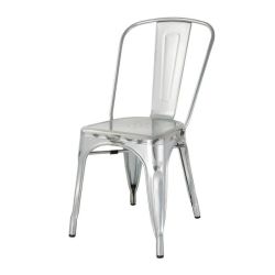 Bolero Bistro Galvanised Steel Side Chairs (Pack Of 4) Bolero Bistro Galvanised Steel Side Chairs (Pack Of 4)