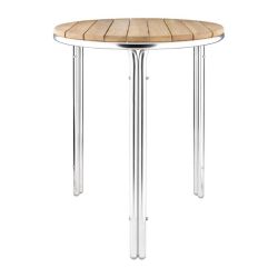 Bolero Round Ash and Aluminium Table 600mm
