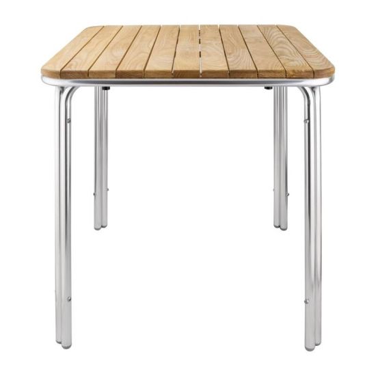 Bolero Square Ash And Aluminium Table 700mm URO GL982 Bolero Square Ash And Aluminium Table 700mm URO GL982