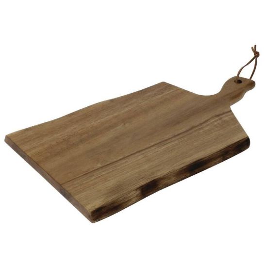 Olympia Acacia Wavy Handled Wooden Board Small URO GM263 Olympia Acacia Wavy Handled Wooden Board Small URO GM263
