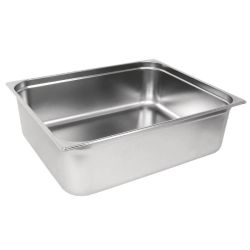 Vogue Stainless Steel 2/1 Gastronorm Pan 200mm Vogue Stainless Steel 2/1 Gastronorm Pan 200mm