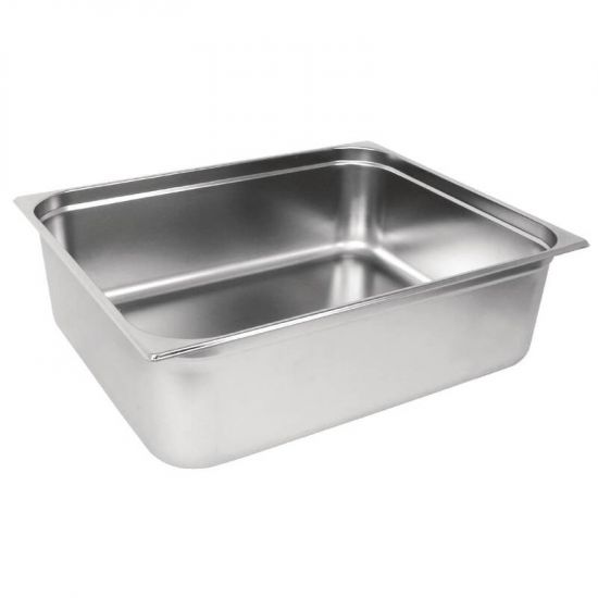 Vogue Stainless Steel GN 2/1 Double Size Gastronorm Pan 200mm URO GM317