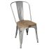 Bolero Bistro Side Chairs With Wooden Seat Pad Galvanised Steel (Pack Of 4)