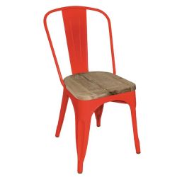 Bolero Bistro Side Chairs With Wooden Seat Pad Red (Pack Of 4) Bolero Bistro Side Chairs With Wooden Seat Pad Red (Pack Of 4)