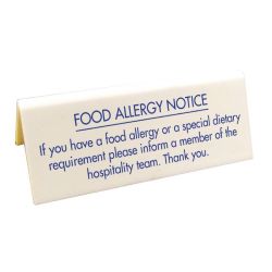 Food Allergy Table Notice