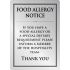 Brushed Steel Food Allergy Sign A5
