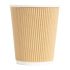 Fiesta Disposable Coffee Cups Ripple Wall Kraft 225ml / 8oz (Pack Of 500)