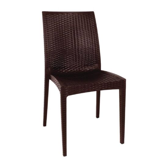 Bolero PP Rattan Bistro Sidechair (Pack Of 4) URO GR361 Bolero PP Rattan Bistro Sidechair (Pack Of 4) URO GR361