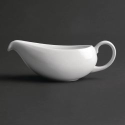Royal Porcelain Classic White Gravy Boat 380ml (Pack Of 2)