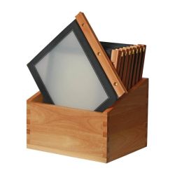 Securit Wood Spine American Style Menu Covers And Storage Box A4 Black