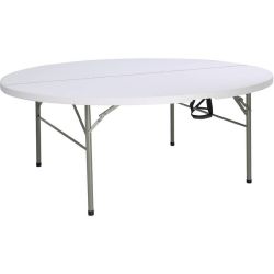 Bolero Round Centre Folding Table 6ft White
