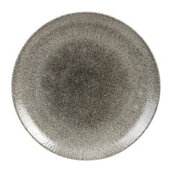 Churchill Studio Prints Raku Round Coupe Plates Quartz Black 288mm (Pack Of 12)