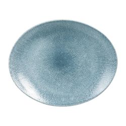 Churchill Studio Prints Raku Oval Coupe Plates Topaz Blue 270mm (Pack Of 12)