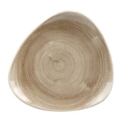 Churchill Stonecast Patina Antique Triangle Plates Taupe 229mm (Pack Of 12)