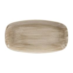 Churchill Stonecast Patina Antique Rectangular Plates Taupe 355mm (Pack Of 6)