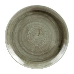 Churchill Stonecast Patina Antique Round Coupe Plates Green 260mm (Pack Of 12)