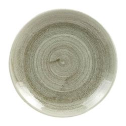 Churchill Stonecast Patina Antique Round Coupe Plates Green 165mm (Pack Of 12)