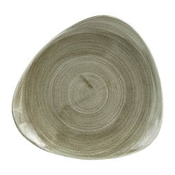 Churchill Stonecast Patina Antique Round Triangle Plates Green 229mm (Pack Of 12)