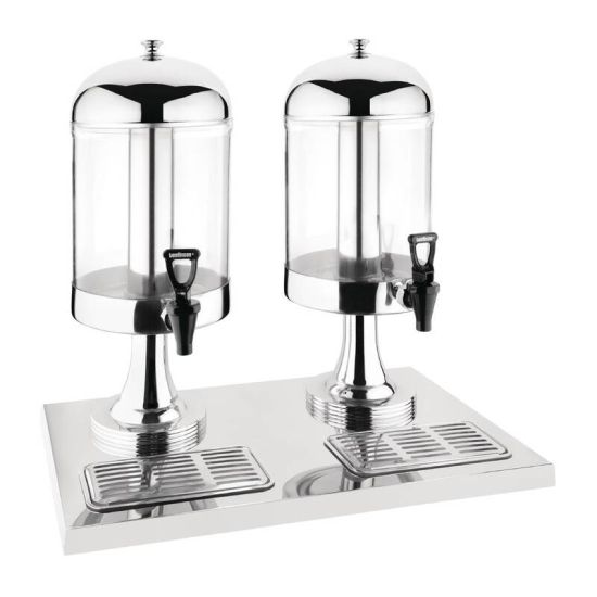 Olympia Double Juice Dispenser With Drip Tray URO J184 Olympia Double Juice Dispenser With Drip Tray URO J184