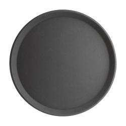 Kristallon Fibreglass Round Non-Slip Tray Black 406mm Kristallon Fibreglass Round Non-Slip Tray Black 406mm
