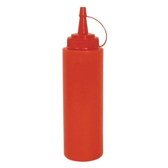 Vogue Red Squeeze Sauce Bottle 8oz URO K045 Vogue Red Squeeze Sauce Bottle 8oz URO K045